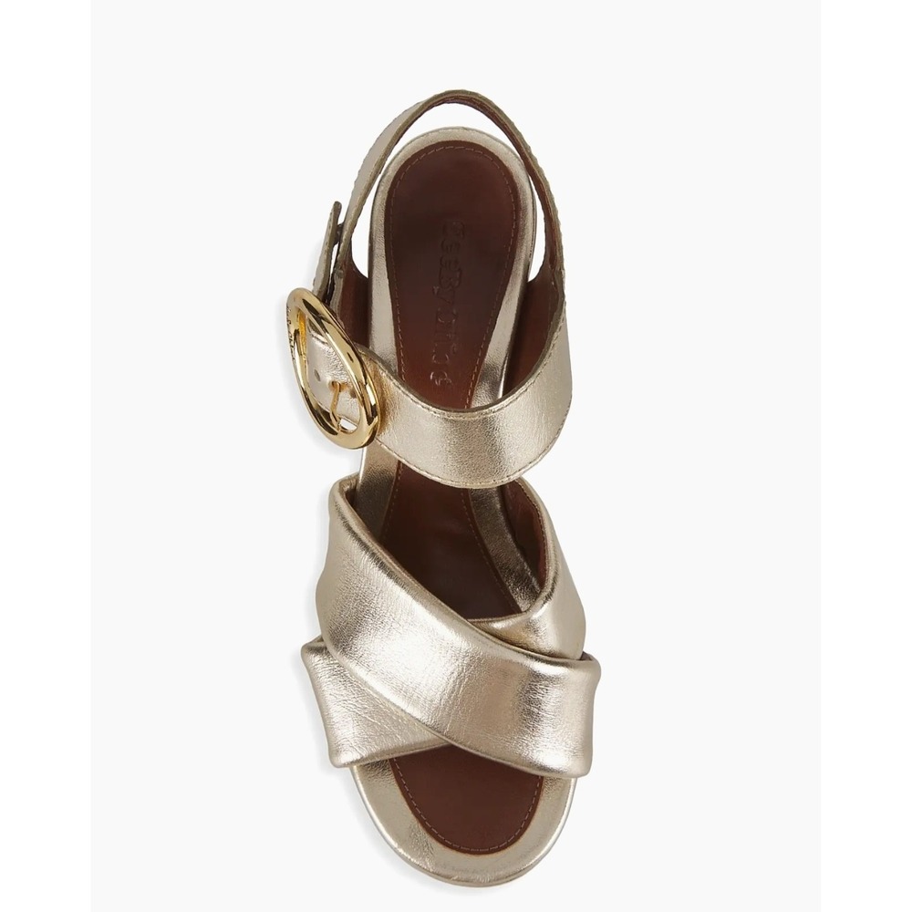 See By Chloe Gold Metallic Leather Platform Block Heel Sandals Sz 40
NWOB Party